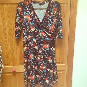 Floral wrap dress 3/4 sleeves
